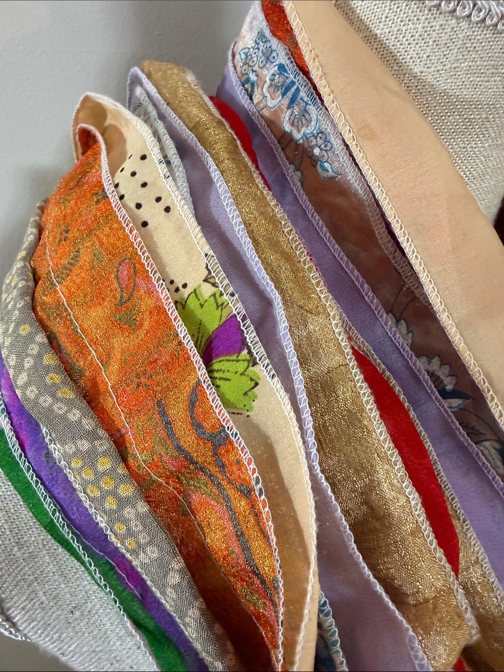 Silk Scarf Made in India from Silk Sari Fabric Multi-Color Women's Scarf - Picture 6 of 9